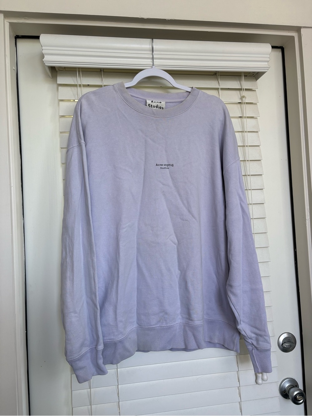 Acne Studios Men's Pale Lavender Crewneck Sweatshirt